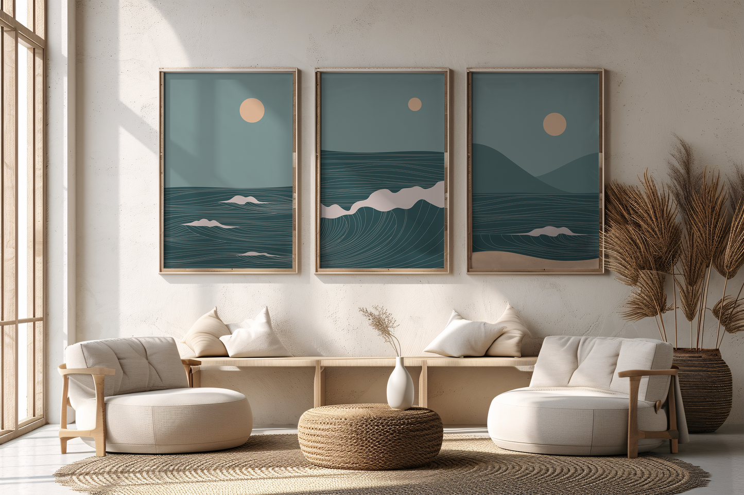 Sun & sea trendy artistic panels