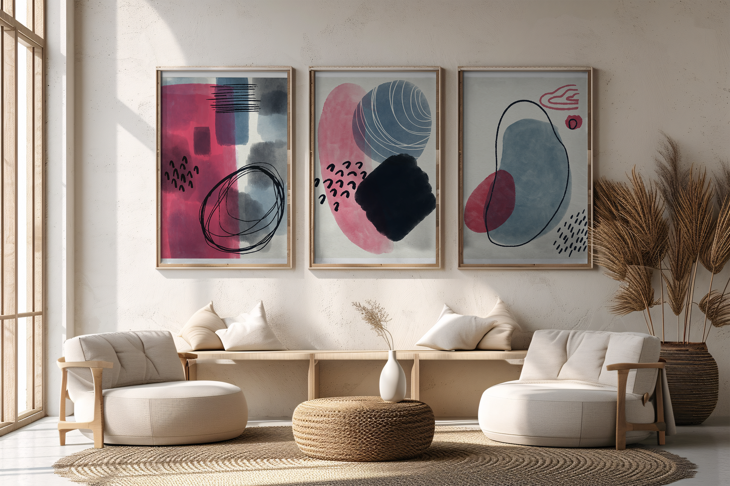 Colorful trendy artistic panels