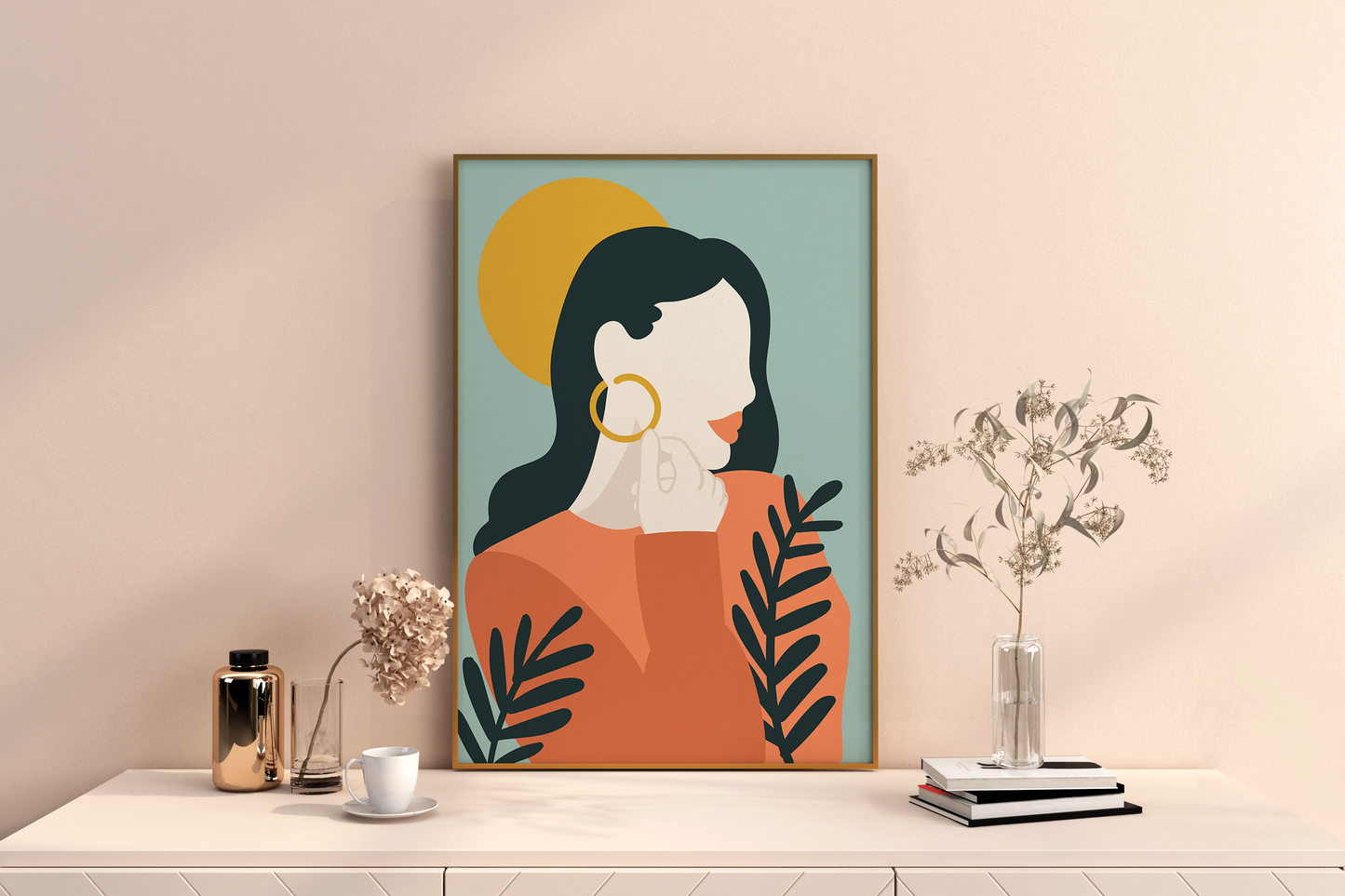 Hand drawn female design wall art