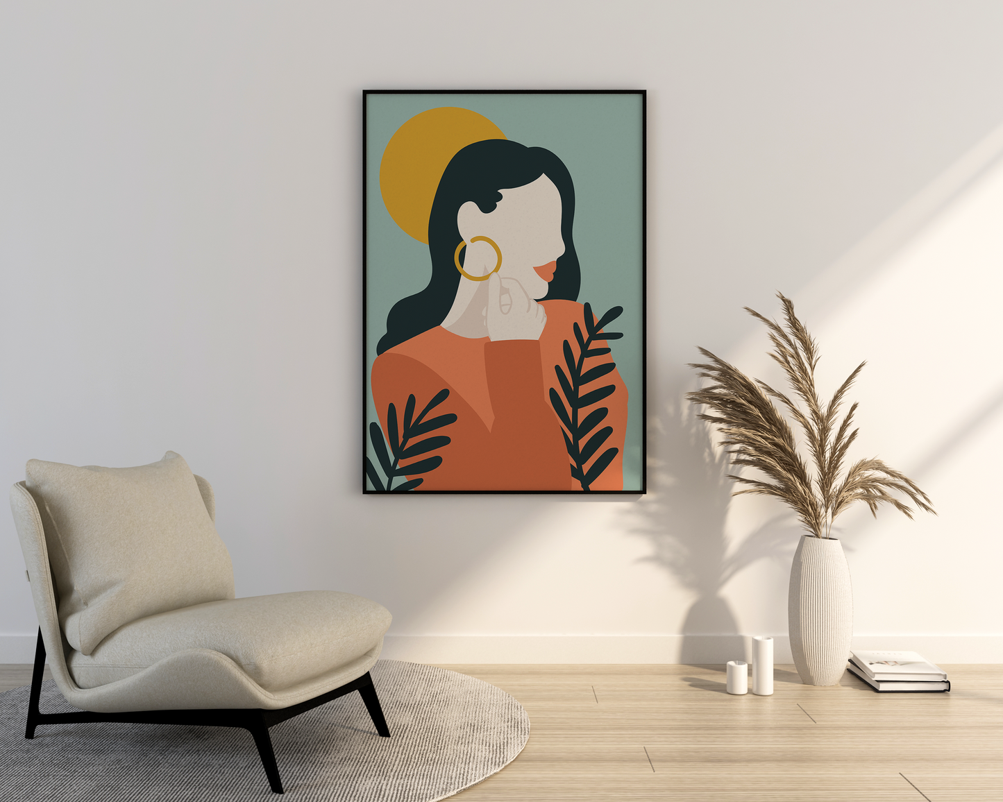 Hand drawn female design wall art