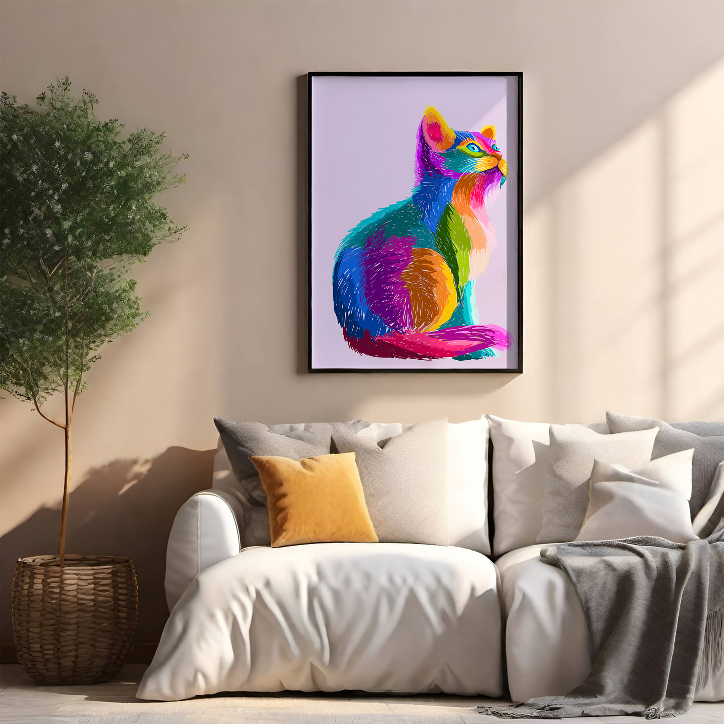 Colorful cat panel