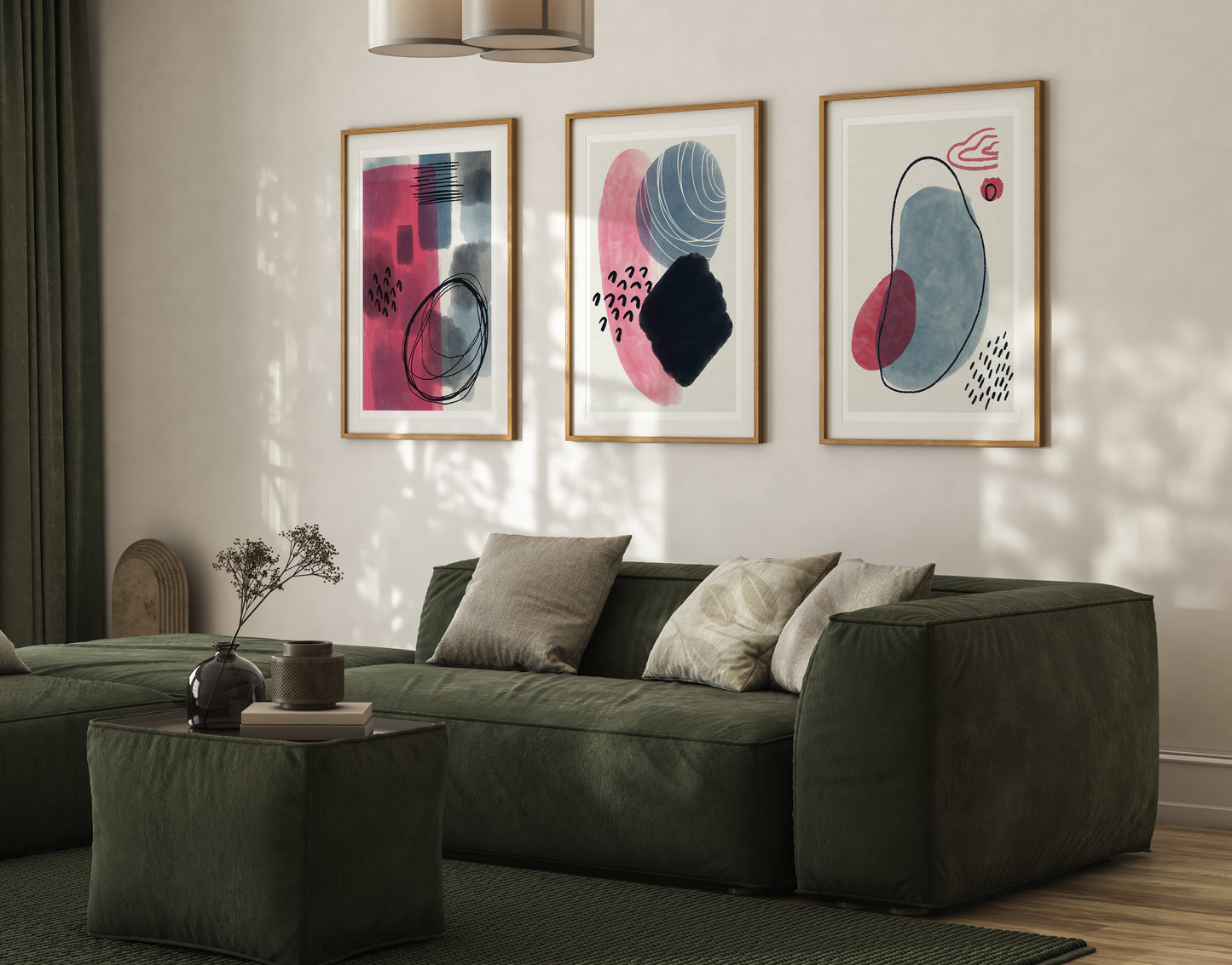 Colorful trendy artistic panels