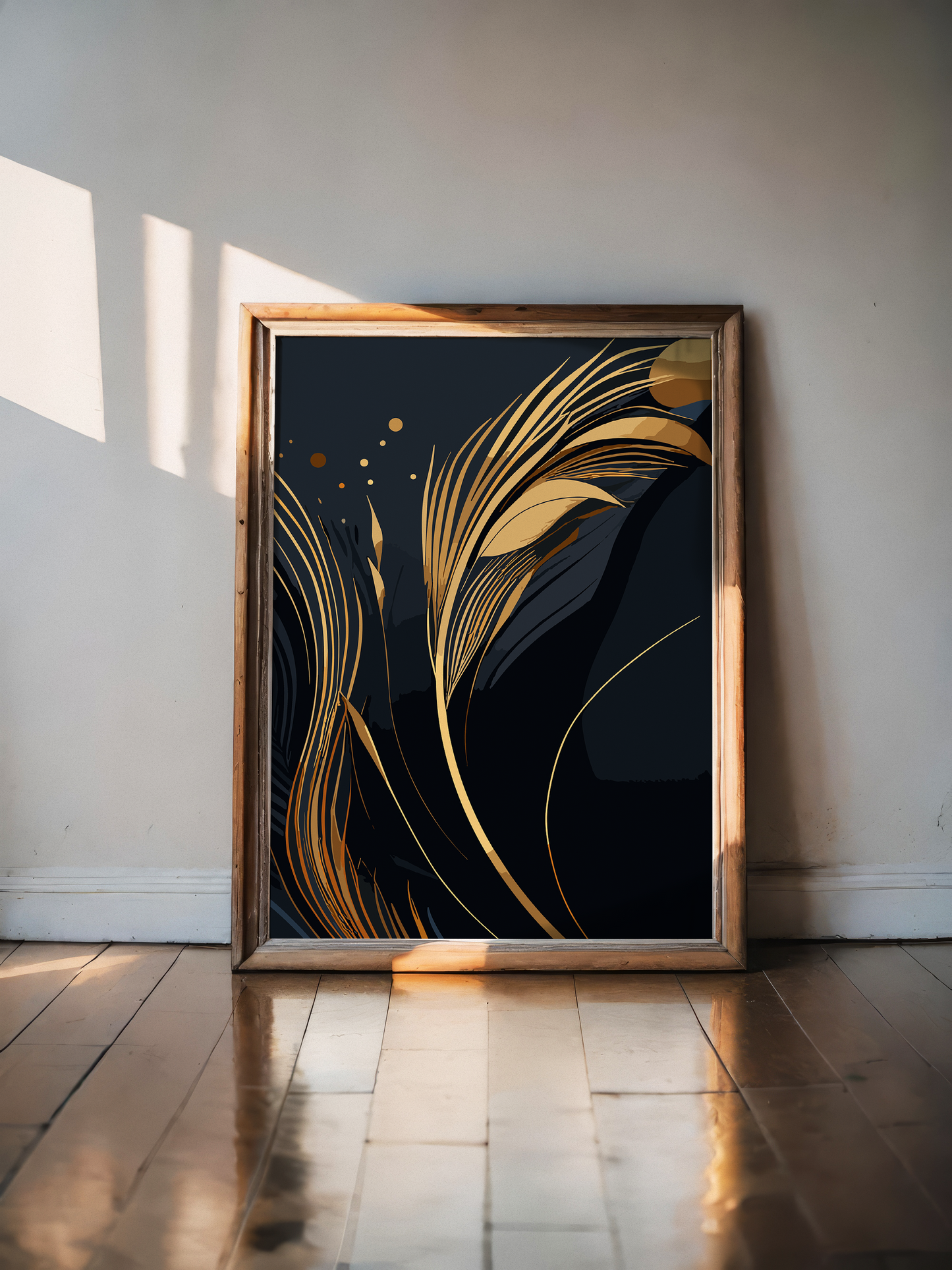 Feather wall luxury gold style artistic panel