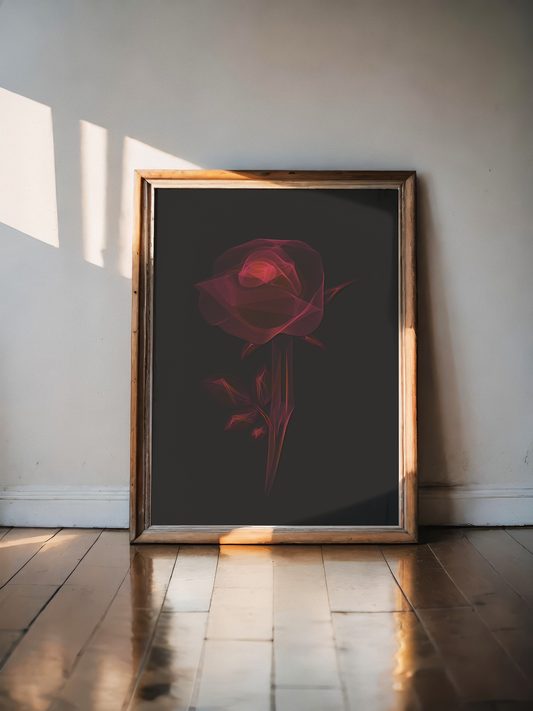 Red roses trendy artistic panels