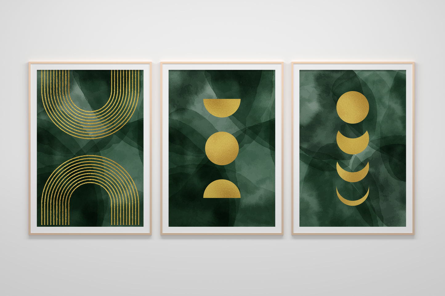 Golden foil trendy artistic panels