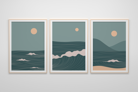 Sun & sea trendy artistic panels