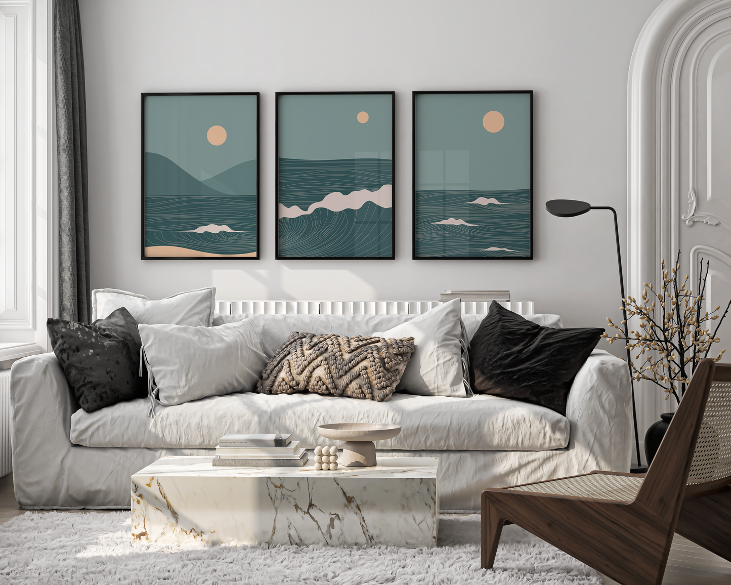 Sun & sea trendy artistic panels