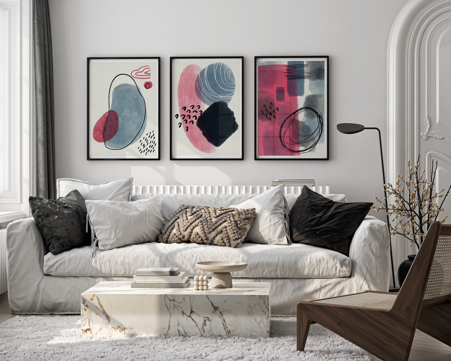 Colorful trendy artistic panels