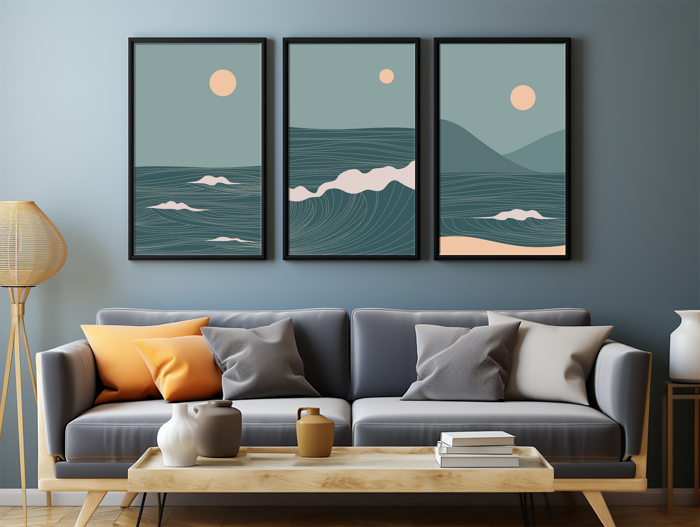 Sun & sea trendy artistic panels