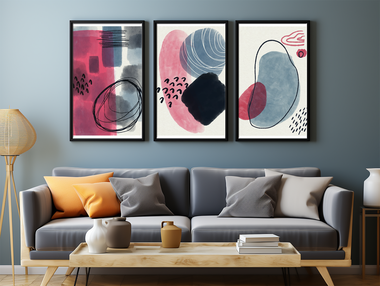 Colorful trendy artistic panels