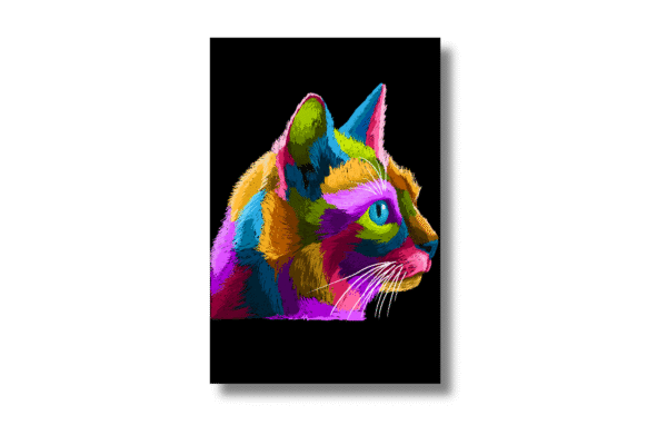 Colorful Gaze of a Cat