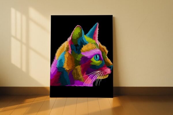Colorful Gaze of a Cat